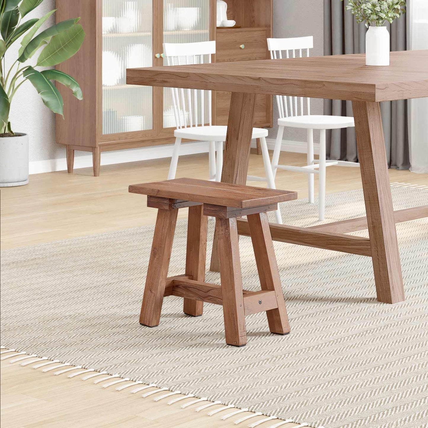 vidaXL παγκάκι Φυσικό 50,5 x 25 x 47,5 εκ. Μασίφ ξύλο μαόνι