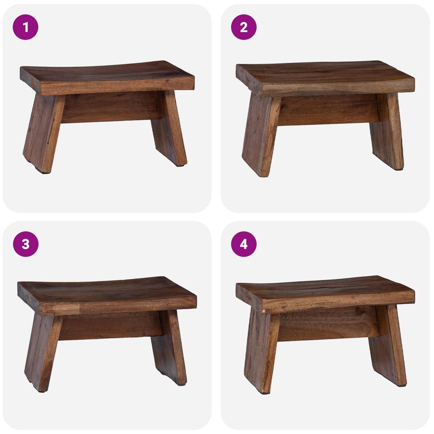 vidaXL Σκαμνί Φυσικό 29 x 20 x 17 εκ Ξύλο Μαόνι