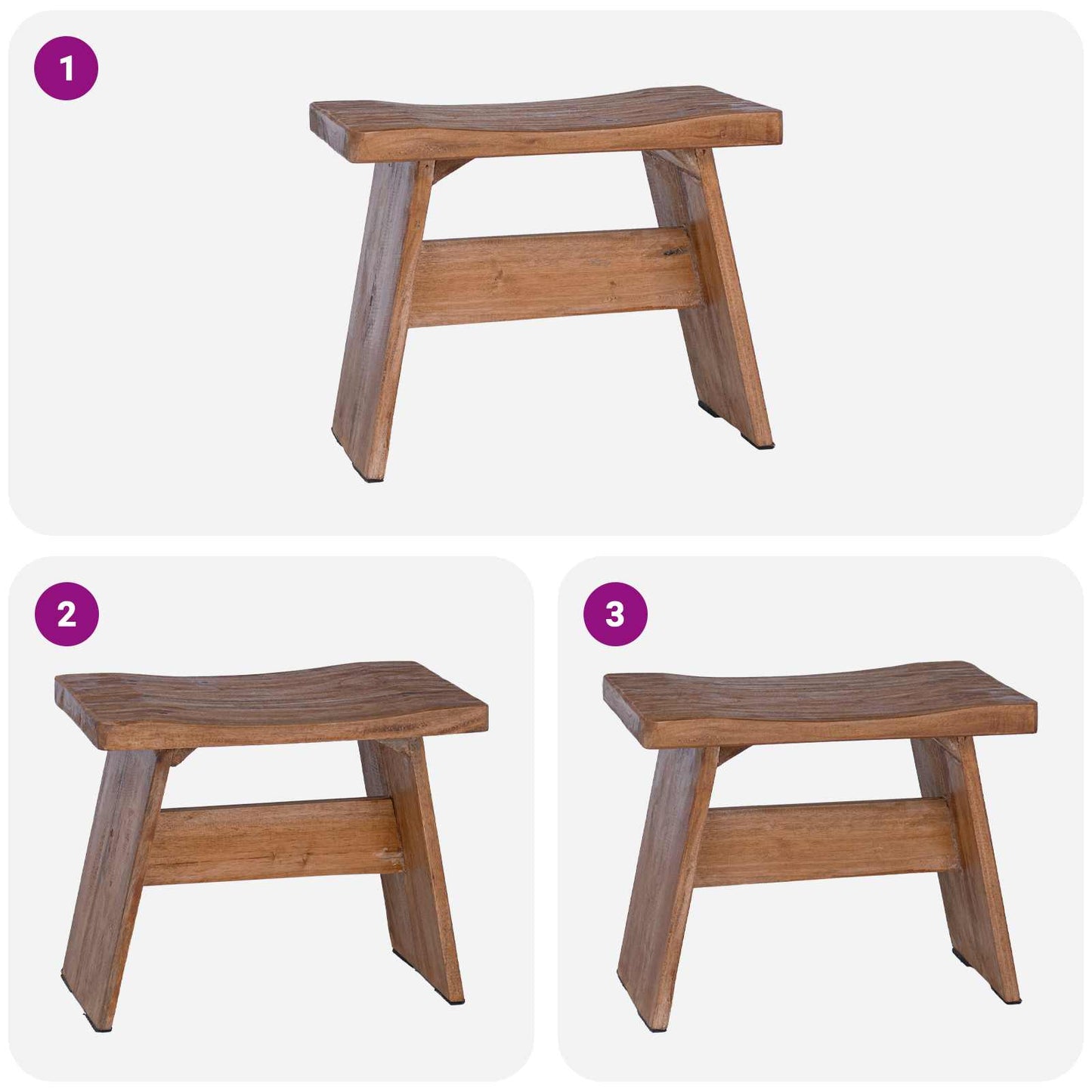 vidaXL Σκαμνί Φυσικό 40 x 25 x 31 εκ. Ξύλο Μαόνι