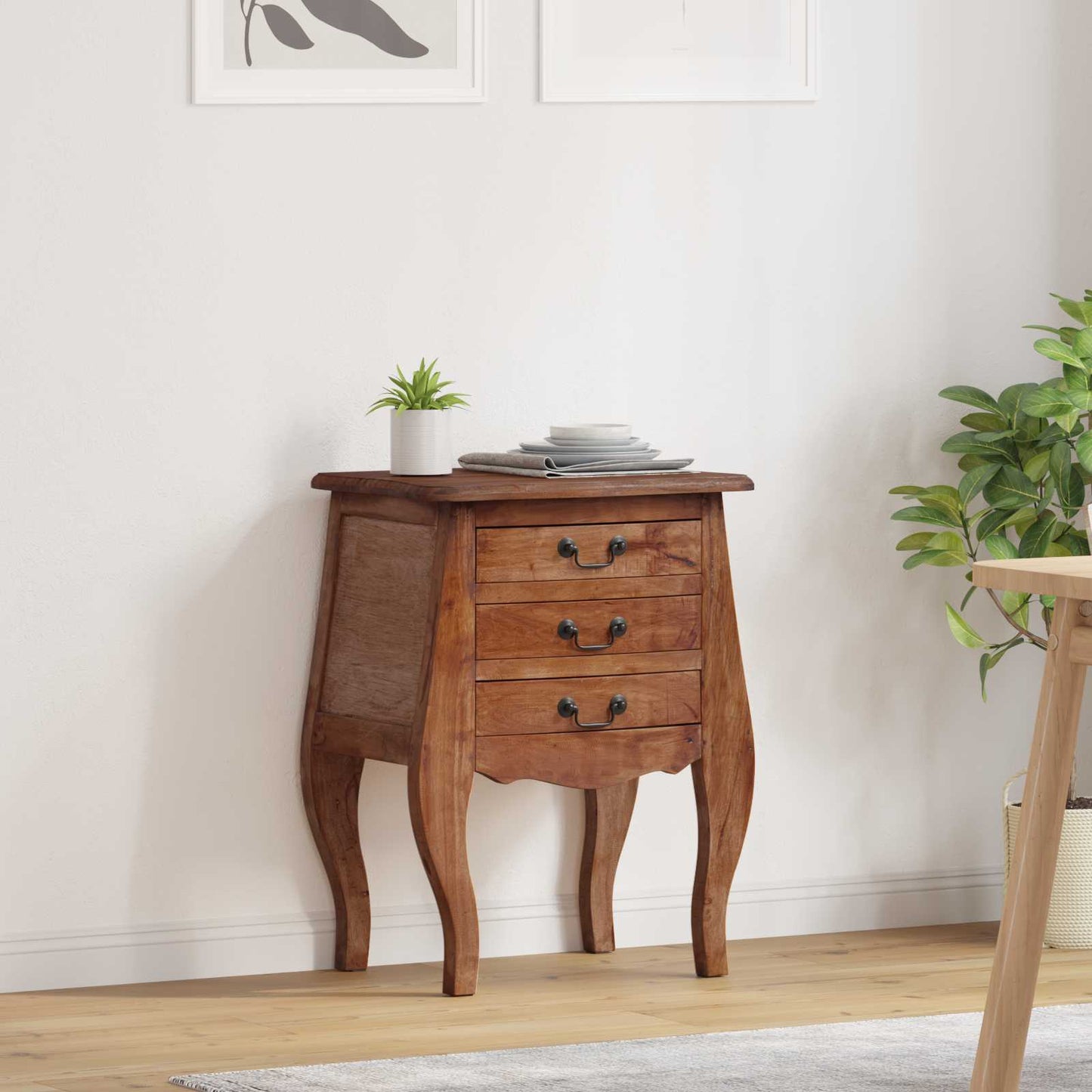 vidaXL Θήκη Αποθήκευσης 48 x 35 x 64 εκ. Στερεό ξύλο Μαόνι