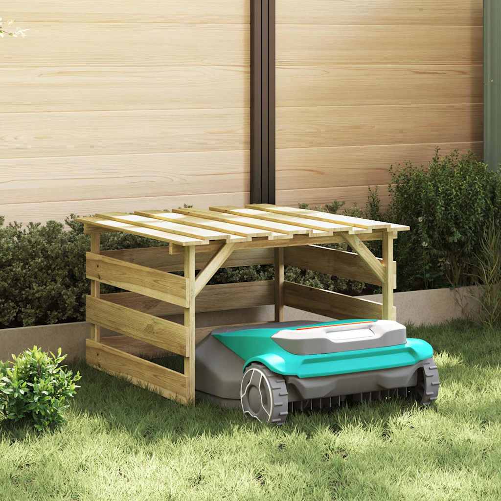 vidaXL Γκαράζ για ρομποτική μηχανή γκαζόν Καφέ 84 x 80 x 56 εκ