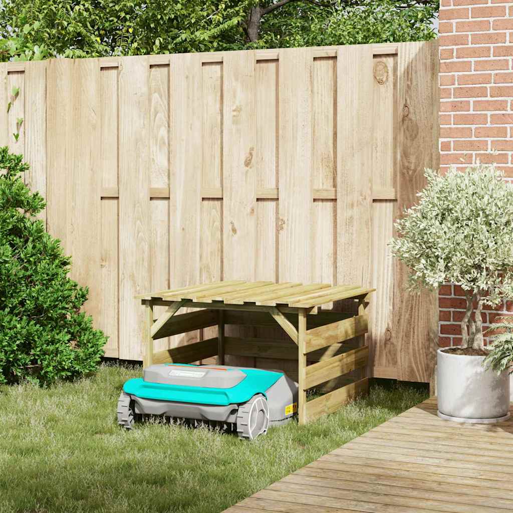 vidaXL Γκαράζ για ρομποτική μηχανή γκαζόν Καφέ 84 x 80 x 56 εκ