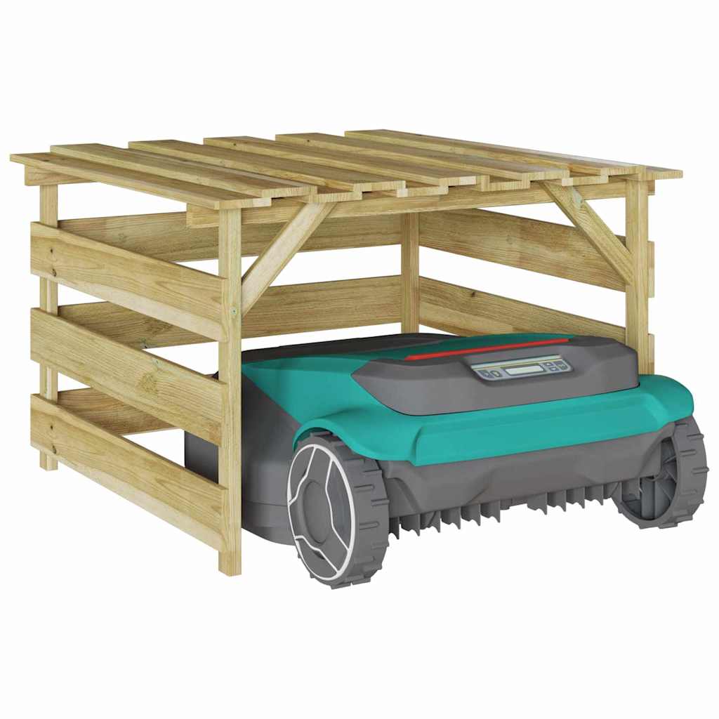 vidaXL Γκαράζ για ρομποτική μηχανή γκαζόν Καφέ 84 x 80 x 56 εκ