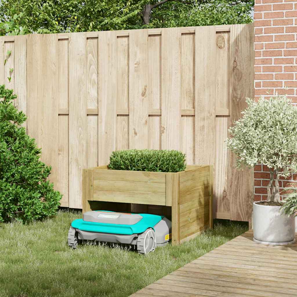 vidaXL Γκαράζ για ρομποτική μηχανή γκαζόν Καφέ 73 x 67 x 56 εκ