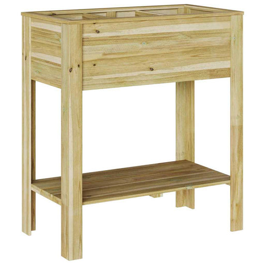 vidaXL Υψηλός Γλάστρα με ράφι Καφέ 85,5 x 46,5 x 96 εκ.