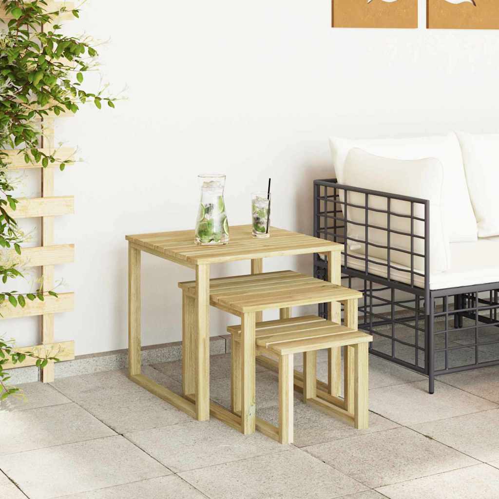 vidaXL Τραπέζι Ξαπλώστρας 3 pcs Καφέ 50.5 x 50 x 46 εκ.