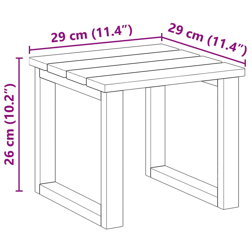 vidaXL Τραπέζι Ξαπλώστρας 3 pcs Καφέ 50.5 x 50 x 46 εκ.