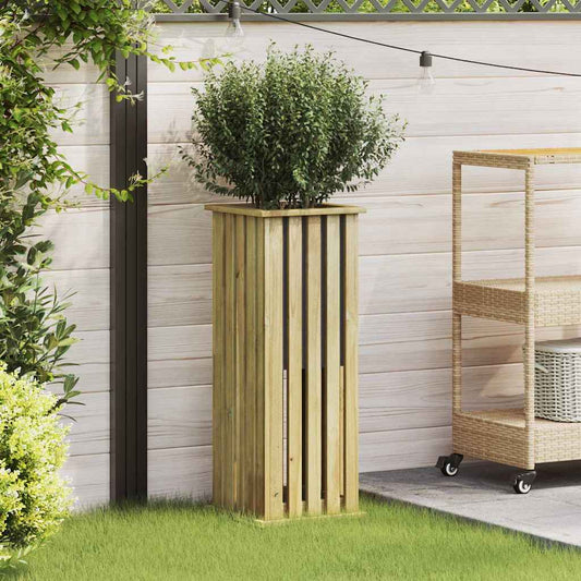 vidaXL Κουτιά γλάστρων Καφέ 33 x 33 x 85 εκ Εμποτισμένο Ξύλο Πεύκου