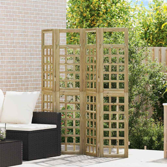 vidaXL Εξωτερική Ιδιωτική Οθόνη – 4 Πάνελ, Ξύλο Πεύκου