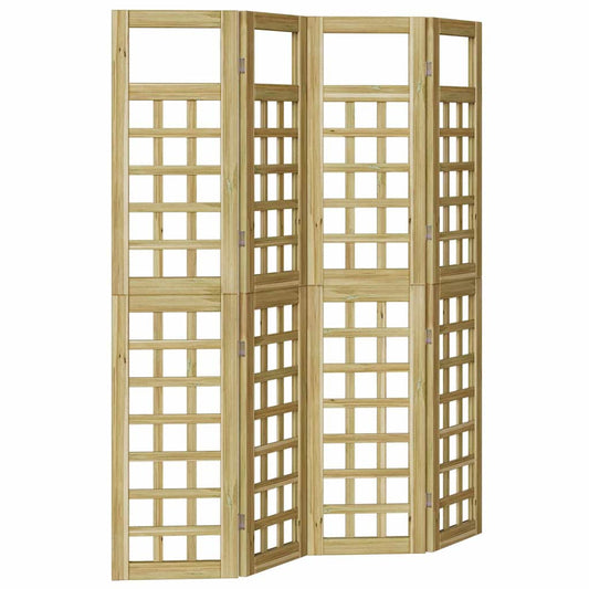 vidaXL Εξωτερική Ιδιωτική Οθόνη – 4 Πάνελ, Ξύλο Πεύκου