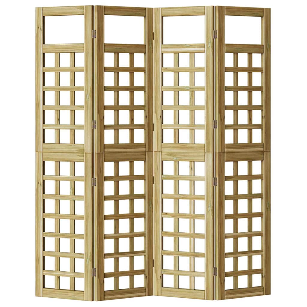 vidaXL Εξωτερική Ιδιωτική Οθόνη – 4 Πάνελ, Ξύλο Πεύκου