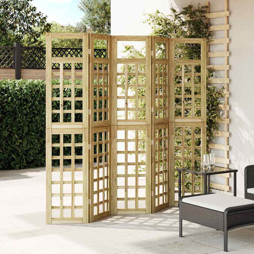 vidaXL Παραβάν ιδιωτικότητας 5 pcs Καφέ 200 x 180 cm