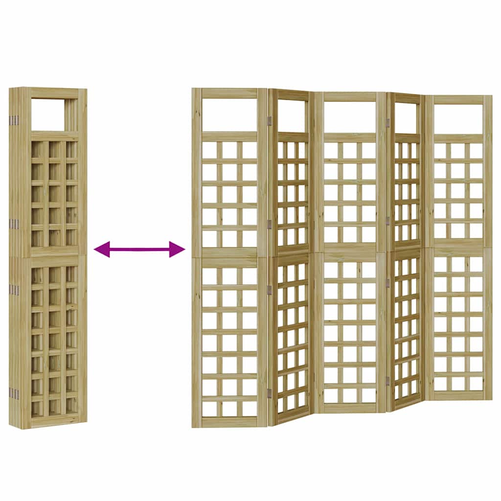 vidaXL Παραβάν ιδιωτικότητας 5 pcs Καφέ 200 x 180 cm