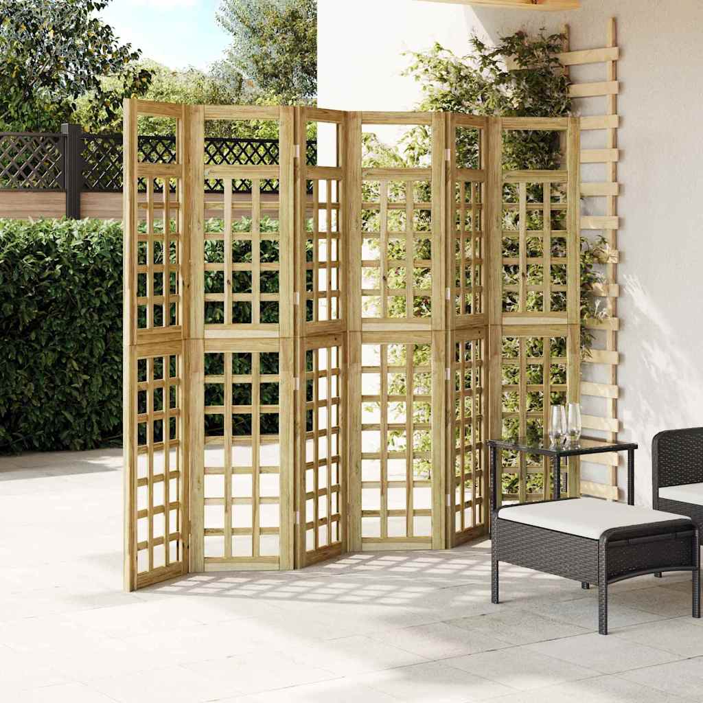 vidaXL Εξωτερική Ιδιωτική Οθόνη, 6 Πάνελ, Ξύλο Πεύκης