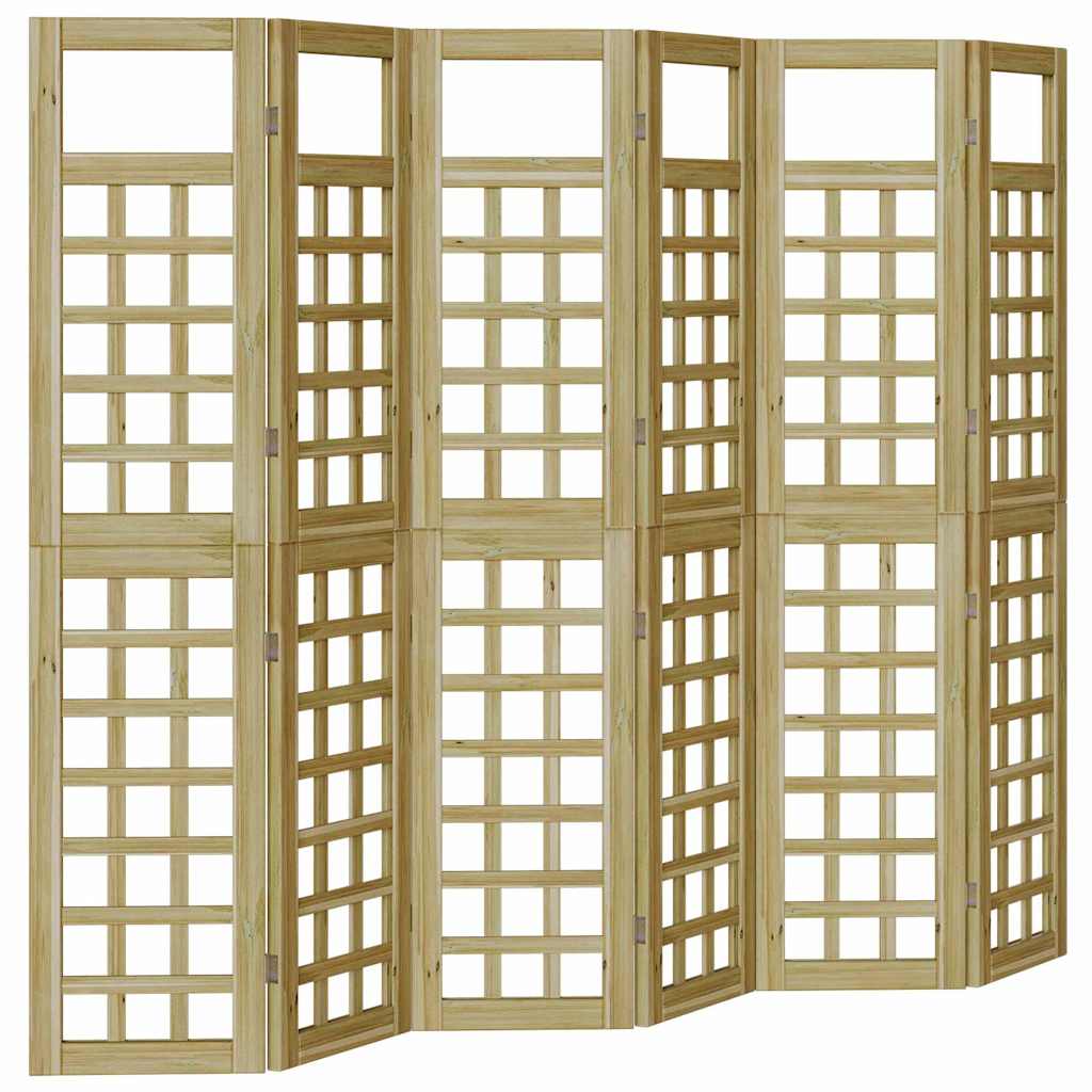 vidaXL Εξωτερική Ιδιωτική Οθόνη, 6 Πάνελ, Ξύλο Πεύκης