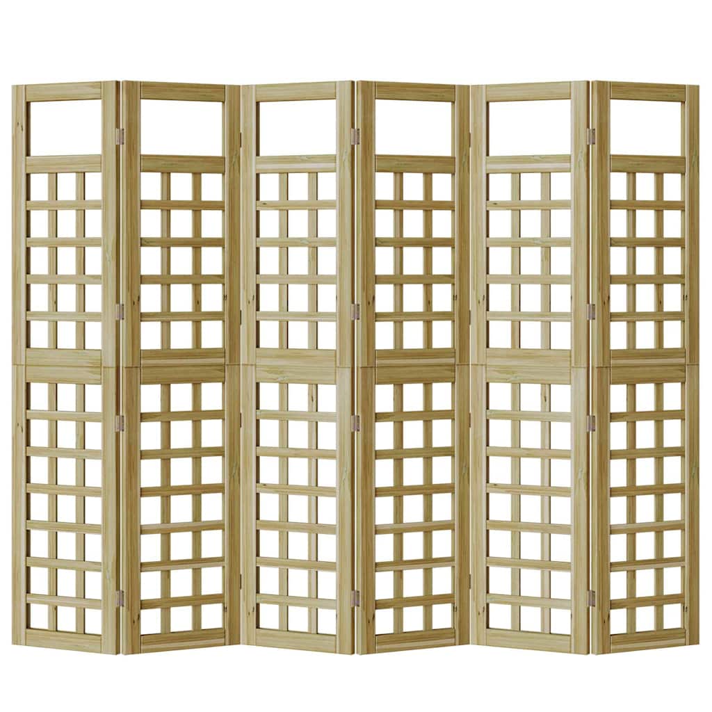 vidaXL Εξωτερική Ιδιωτική Οθόνη, 6 Πάνελ, Ξύλο Πεύκης