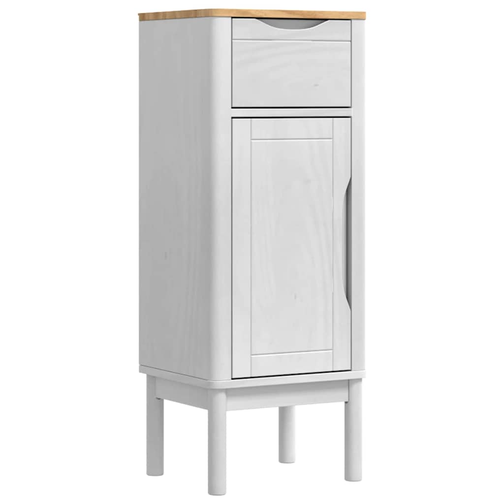 vidaXL Σετ Επίπλων Μπάνιου με συρτάρι 3 pcs Λευκό Στερεό ξύλο πεύκου