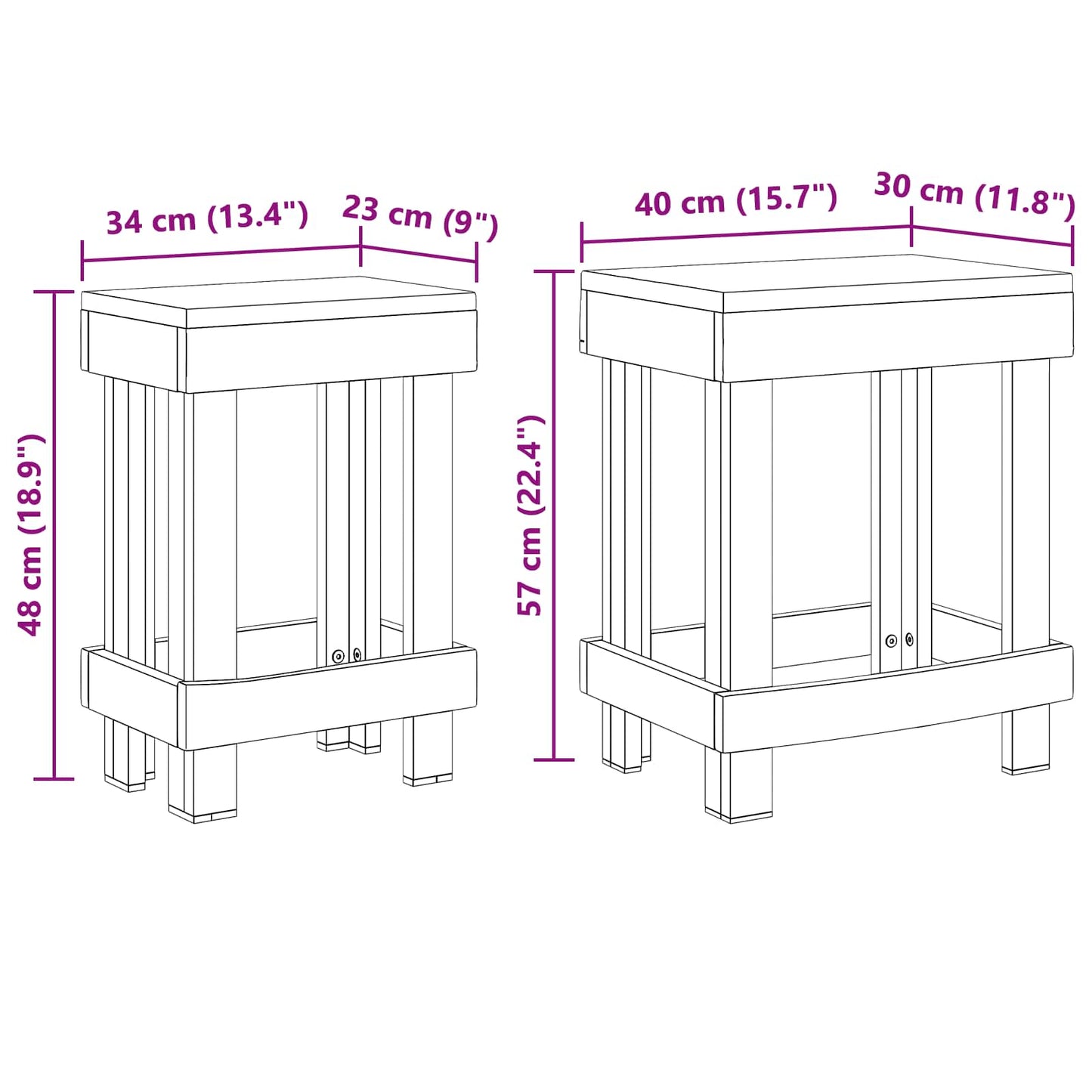 vidaXL Βάση φυτών 2 pcs Καφέ 70 x 11 x 27 εκ. Ξύλο Μαόνι