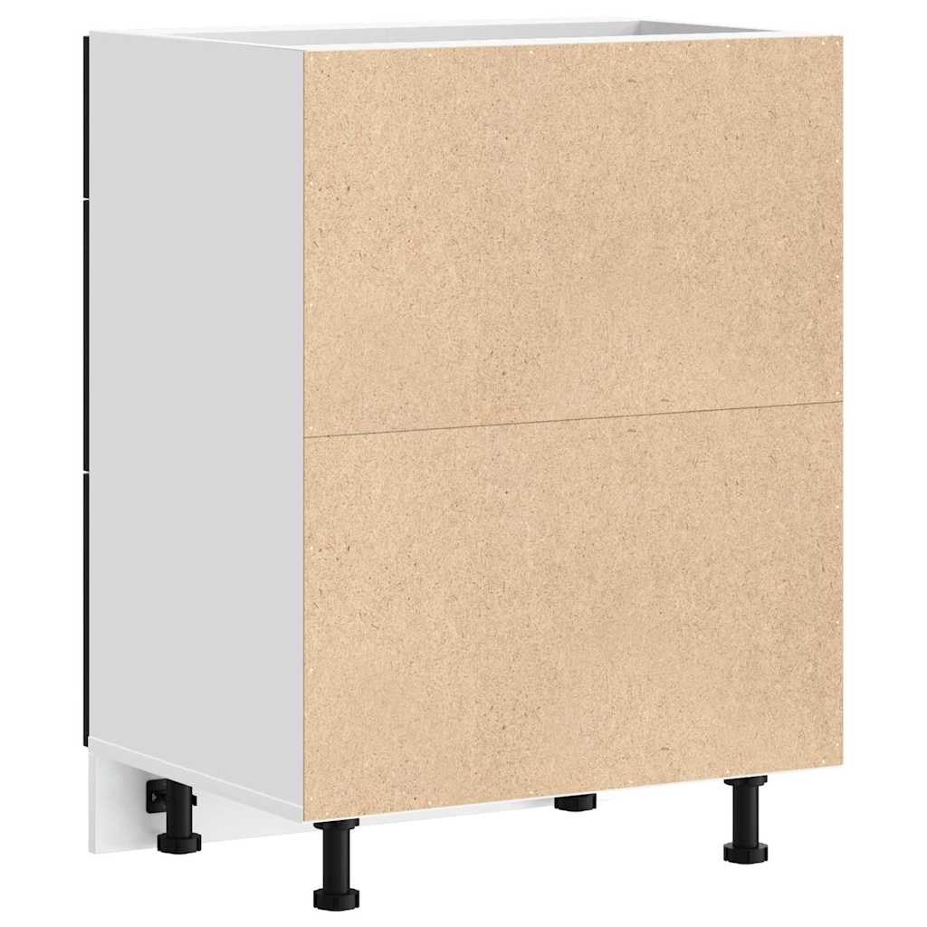 vidaXL Βάση Ντουλάπας Κουζίνας Riga Μαύρη Οξυά 60 x 46 x 81,5 εκ