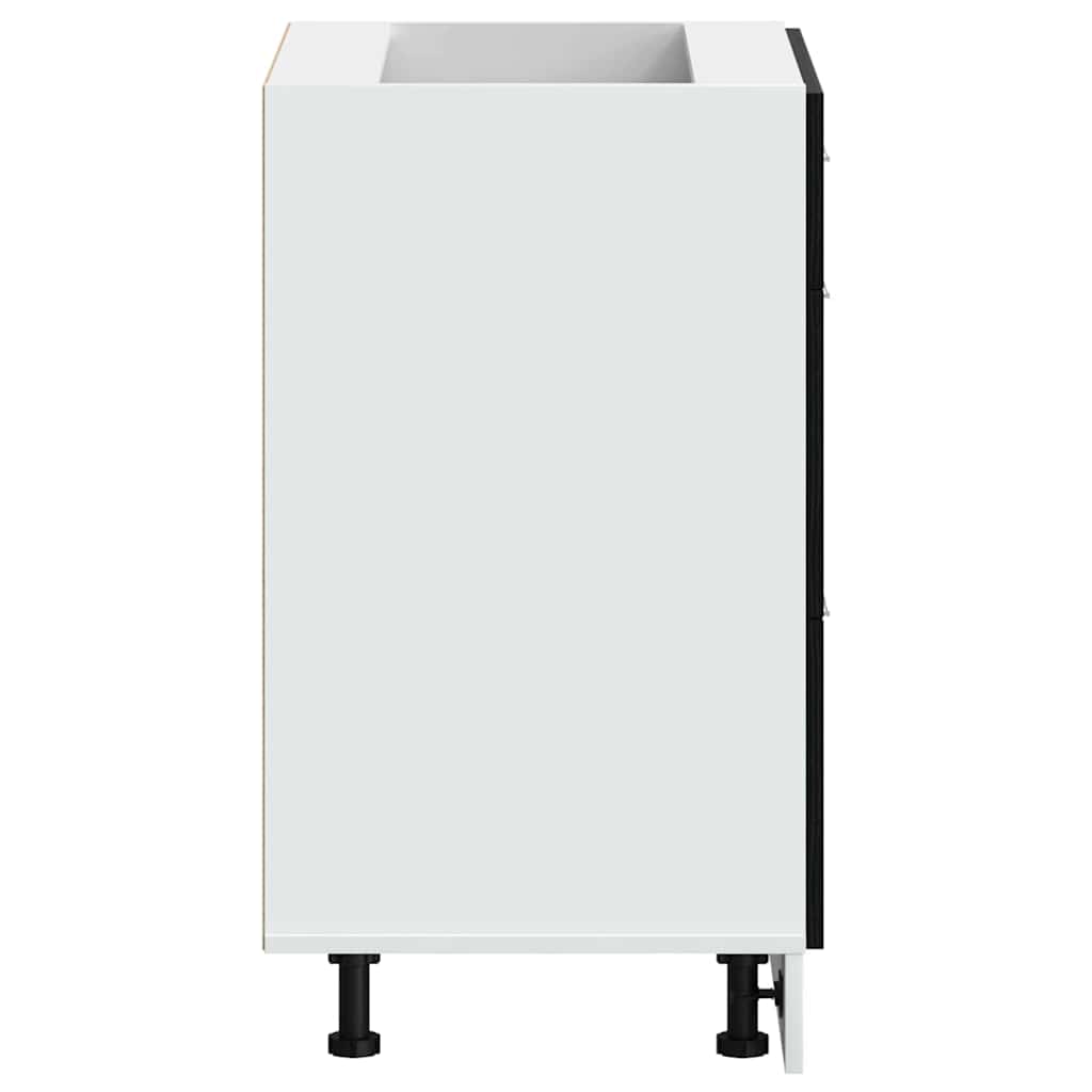 vidaXL Βάση Ντουλάπας Κουζίνας Riga Μαύρη Οξυά 60 x 46 x 81,5 εκ