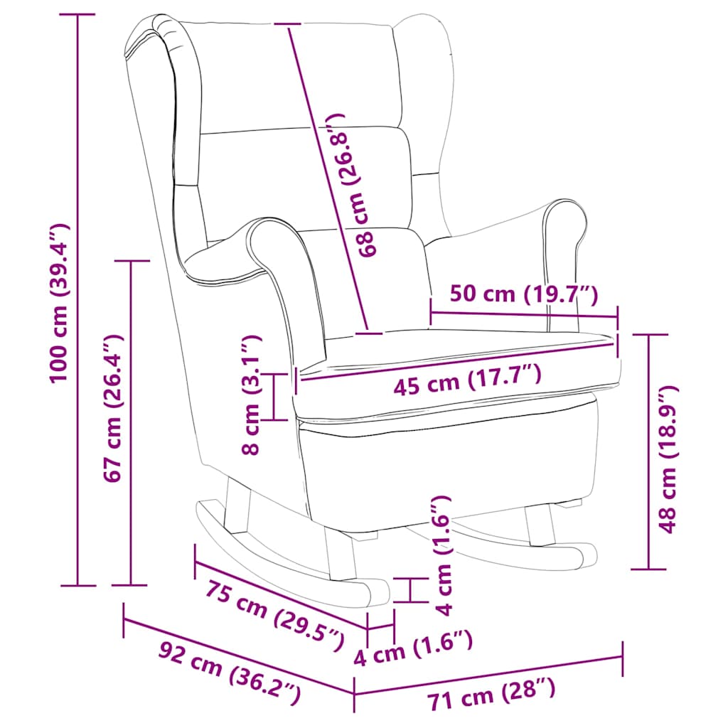 vidaXL Κουνιστή καρέκλα 71 x 92 x 100 εκ.