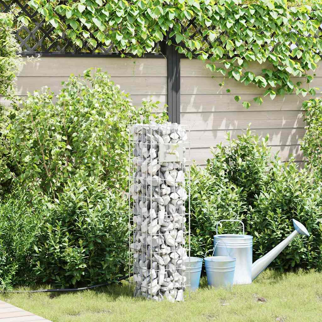 vidaXL Βρύση Γκαμπιόν Ασημί 25 x 25 x 100 cm Ανοξείδωτο ατσάλι