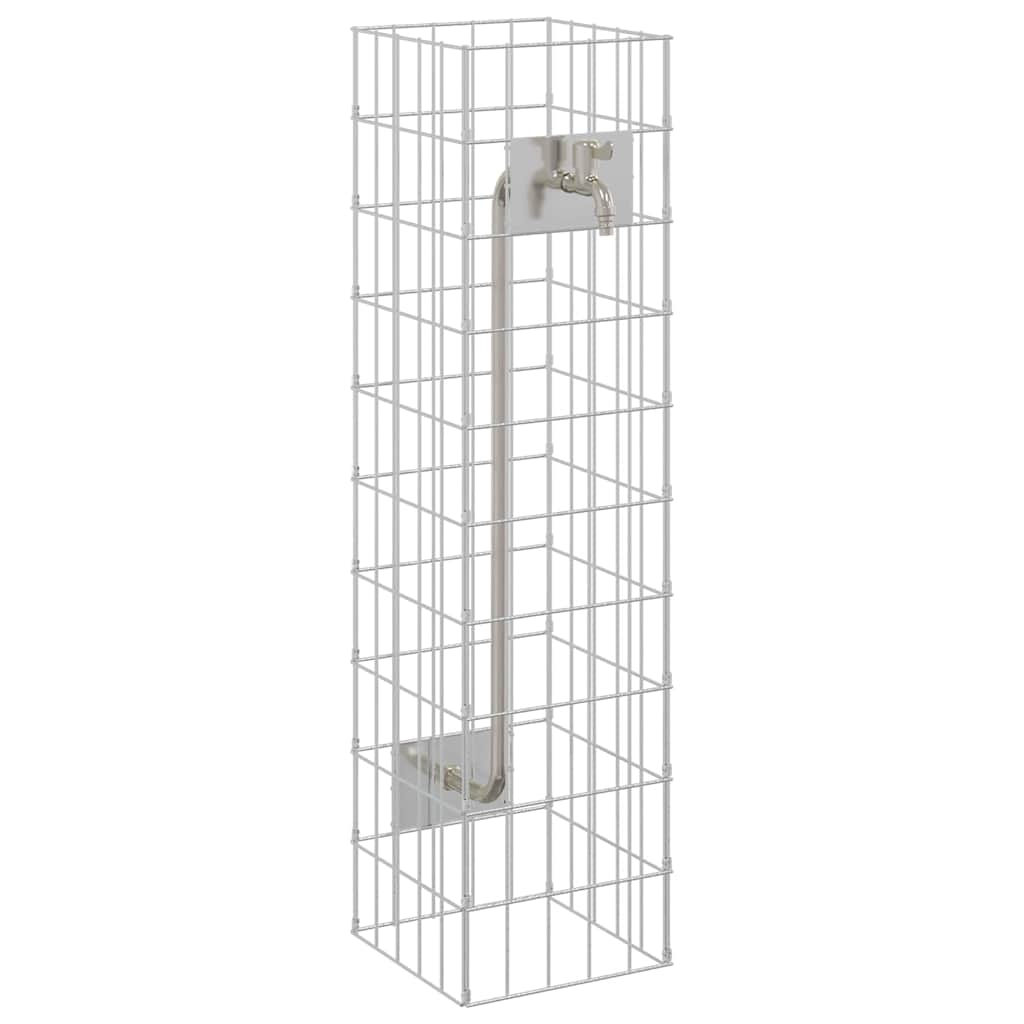 vidaXL Βρύση Γκαμπιόν Ασημί 25 x 25 x 100 cm Ανοξείδωτο ατσάλι