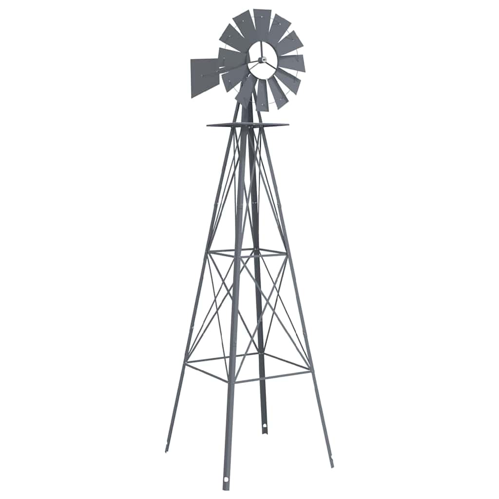 vidaXL Ανεμόμυλος Γκρι 84 x 68 x 245 εκ. Σίδερο