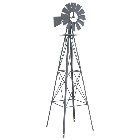 vidaXL Ανεμόμυλος Γκρι 84 x 68 x 245 εκ. Σίδερο