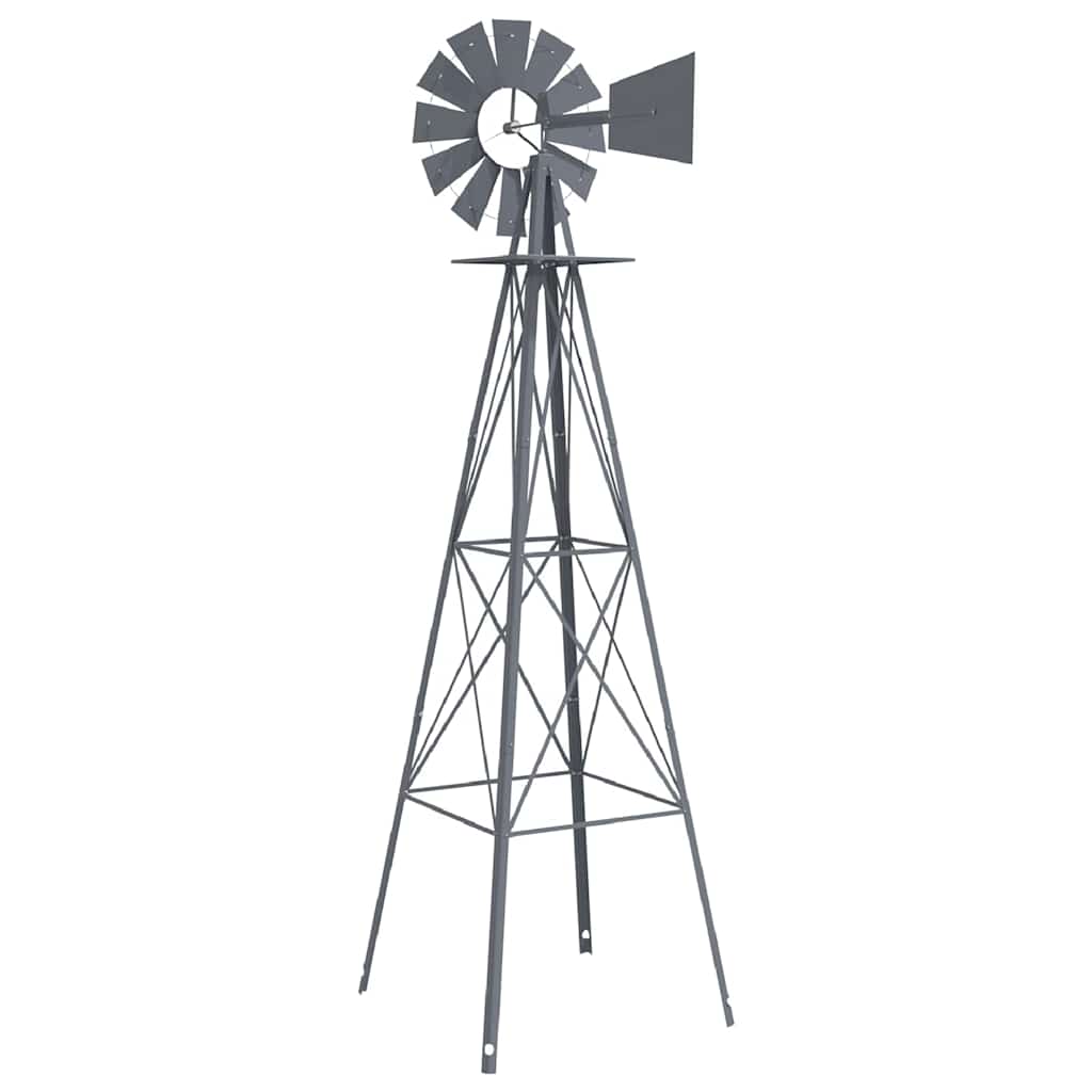 vidaXL Ανεμόμυλος Γκρι 84 x 68 x 245 εκ. Σίδερο