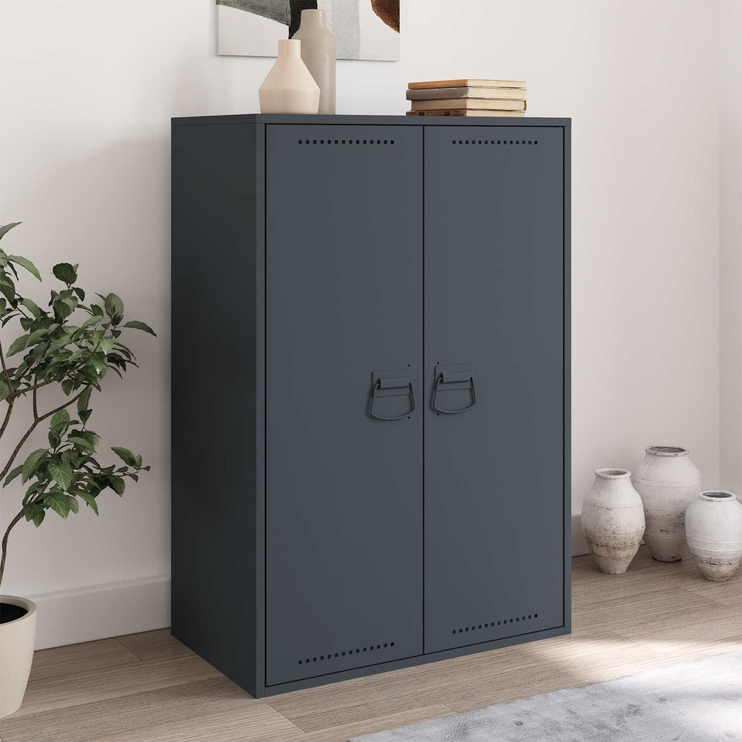 vidaXL Χερούλια Ντουλαπιών 2 τμχ. Ανθρακί 85 x 45 χιλ Μέταλλο