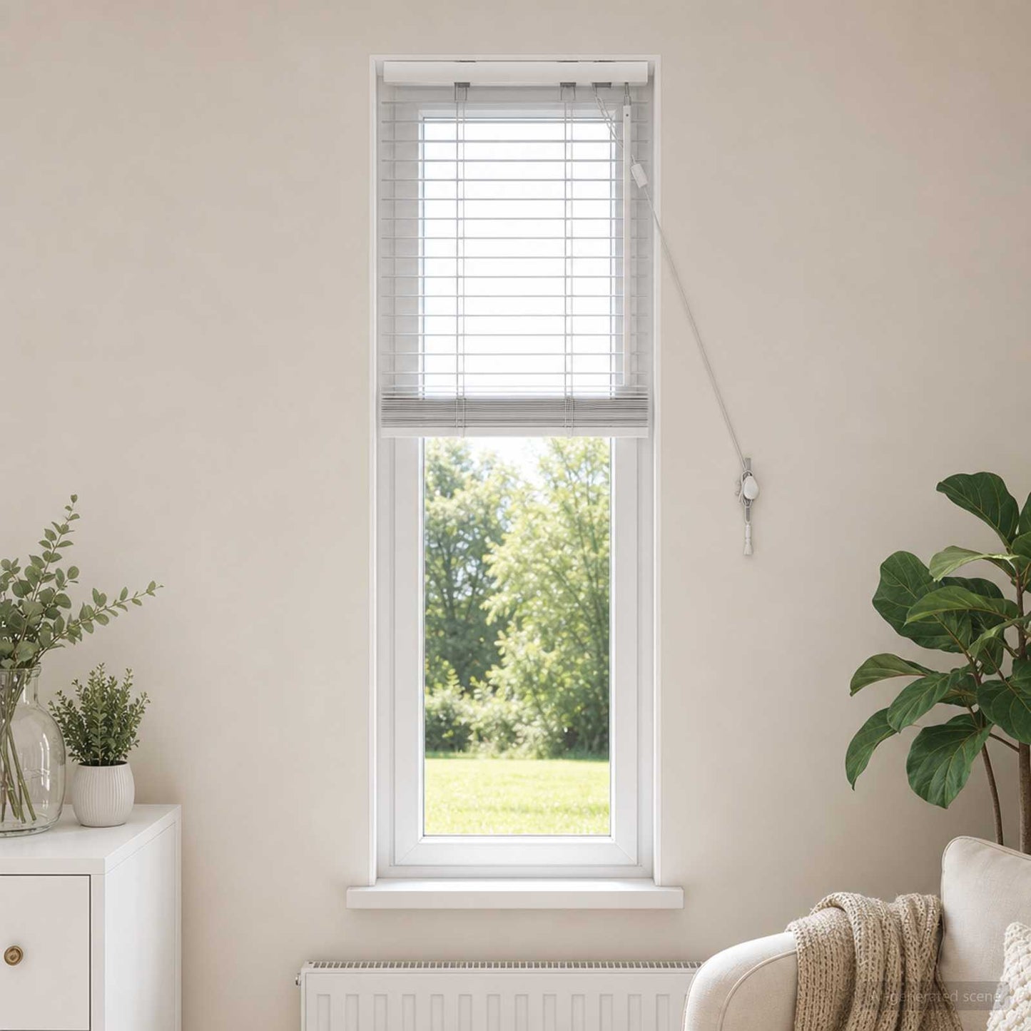 vidaXL Βενετσιάνικη Σκίαση Λευκό 50 x 130 εκ 35 mm