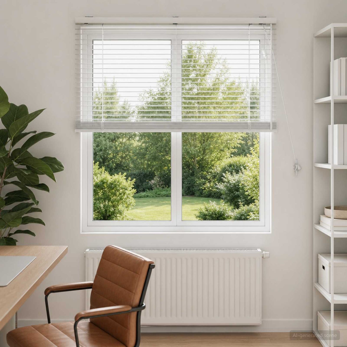 vidaXL Βενετσιάνικη Σκίαση Λευκό 105 x 130 cm 35 mm