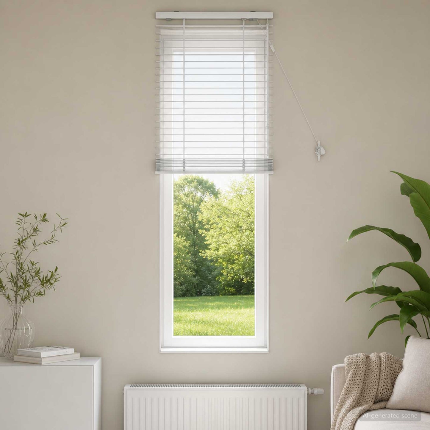 vidaXL Βενετσιάνικη Σκίαση Λευκό 55 x 160 εκ. 35 mm