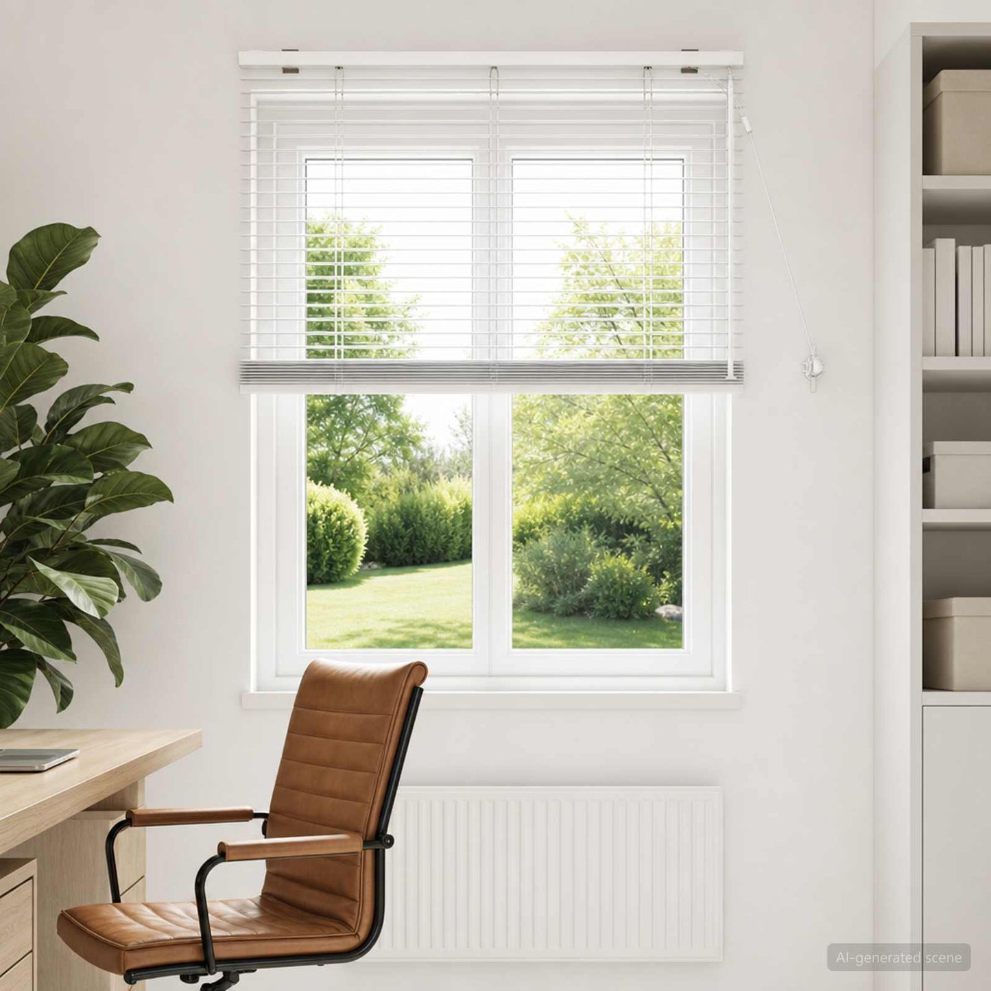 vidaXL Βενετσιάνικη Σκίαση Λευκό 95 x 160 εκ. 35 mm