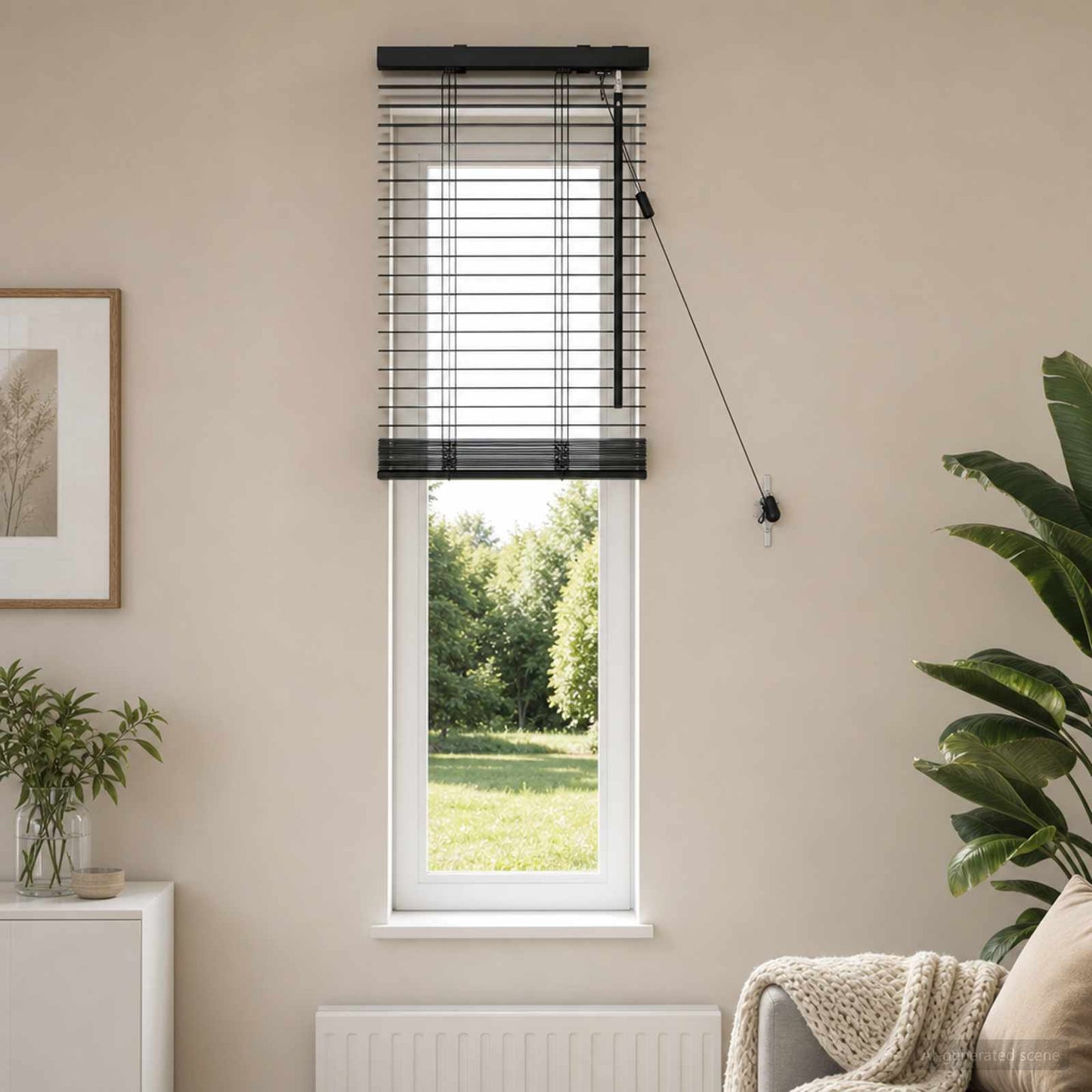 vidaXL Βενετσιάνικη Σκίαση Μαύρο 45 x 130 εκ 35 mm