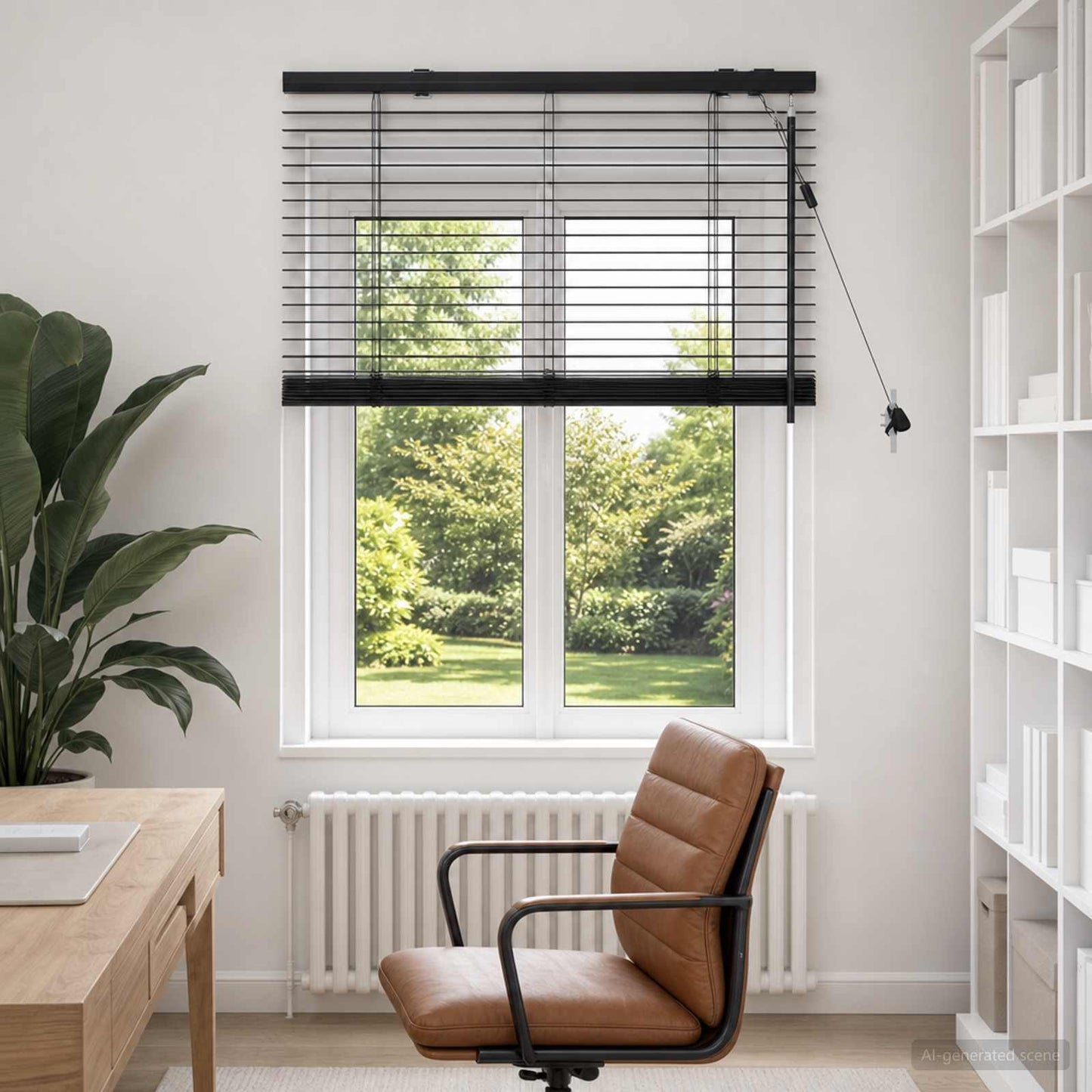 vidaXL Βενετσιάνικη Σκίαση Μαύρο 95 x 130 εκ 35 mm
