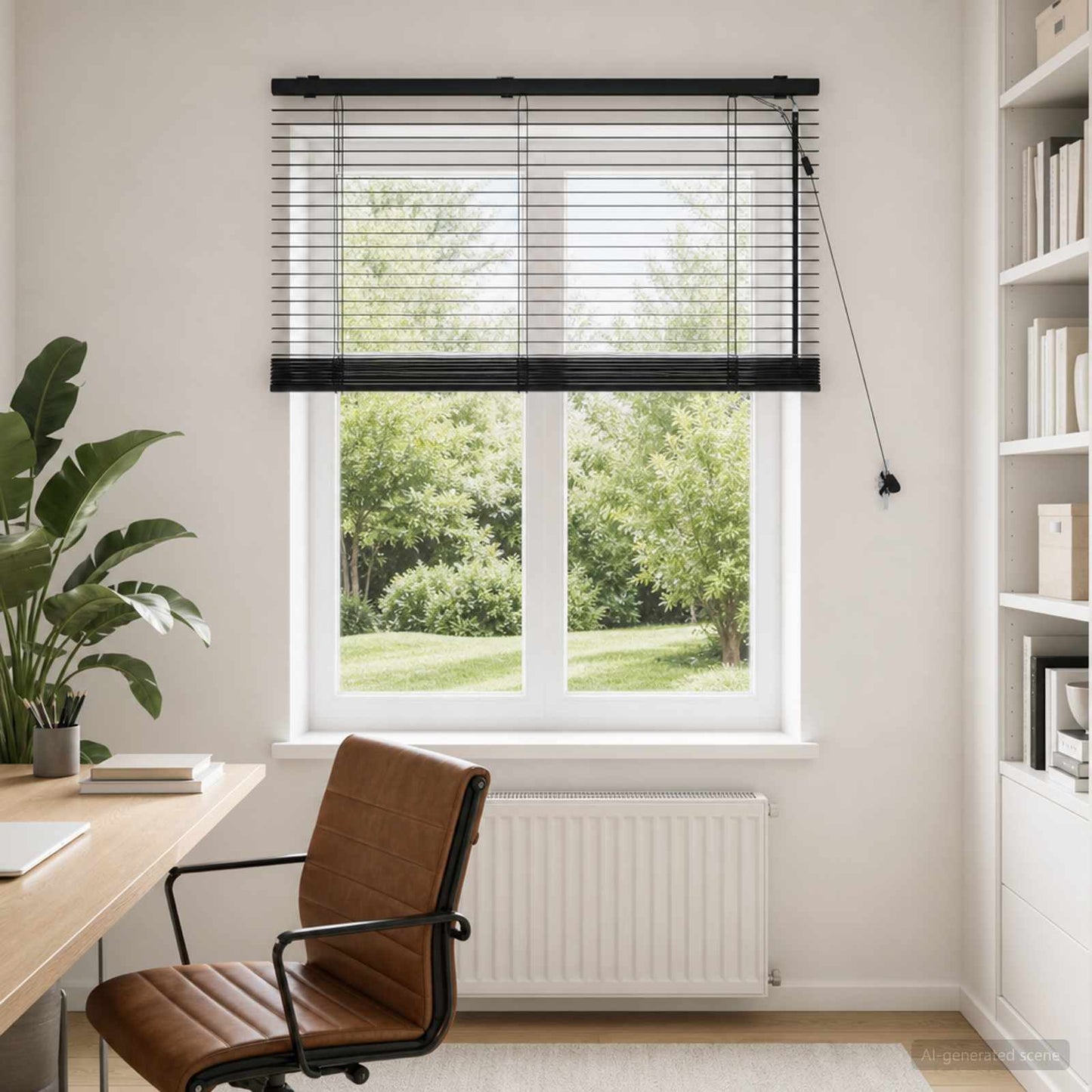 vidaXL Βενετσιάνικη Σκίαση Μαύρο 105 x 130 cm 35 mm