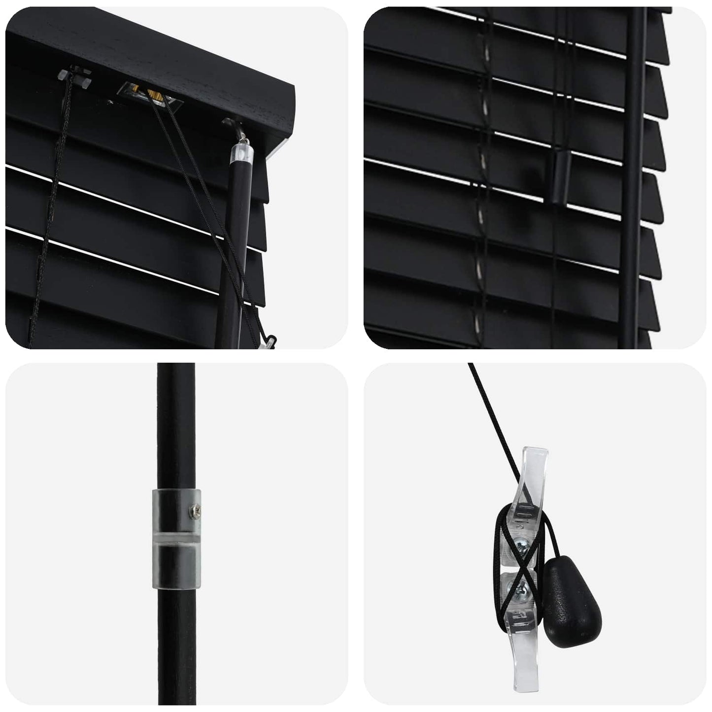 vidaXL Βενετσιάνικη Σκίαση Μαύρο 70 x 160 εκ. 35 mm
