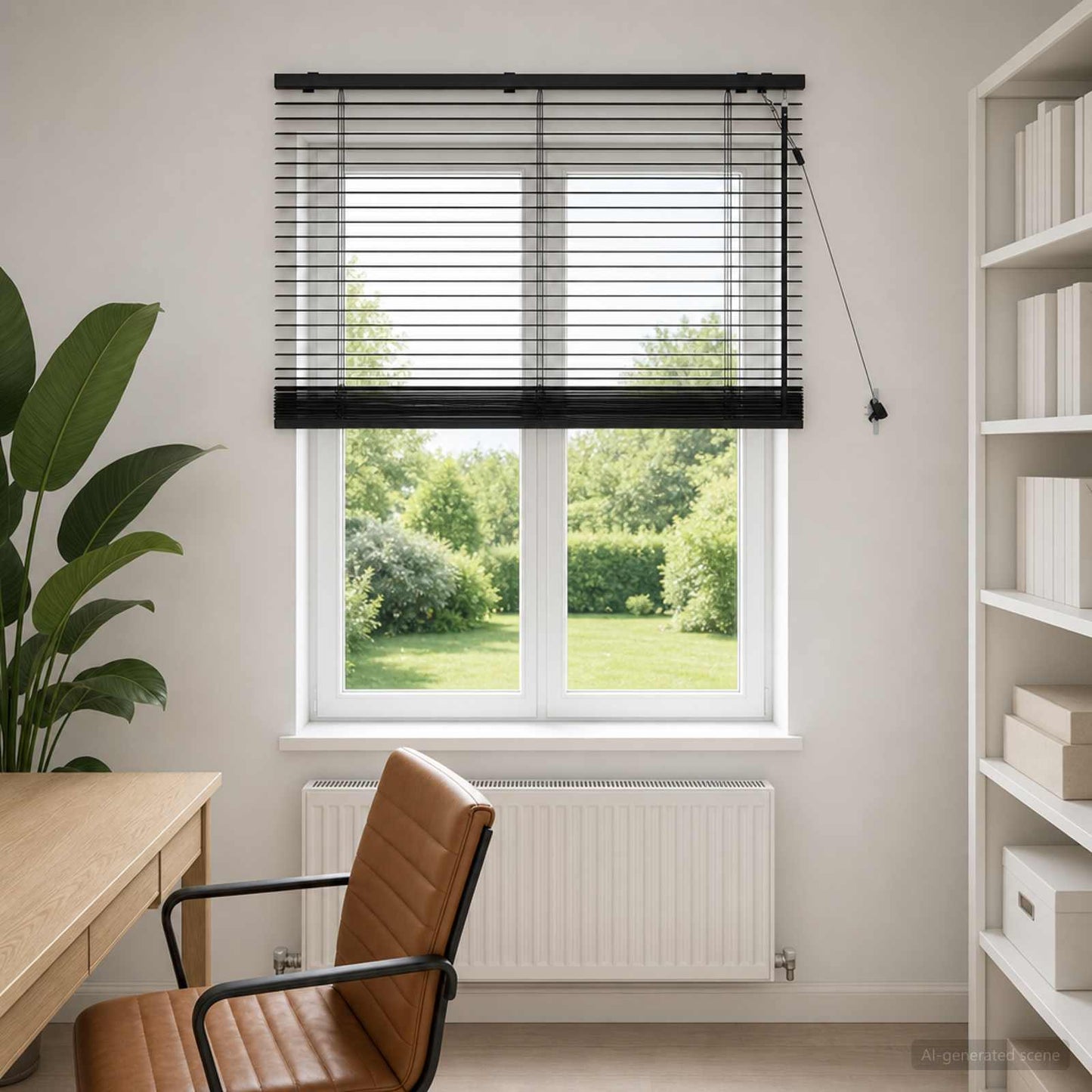 vidaXL Βενετσιάνικη Σκίαση Μαύρο 105 x 160 εκ 35 mm