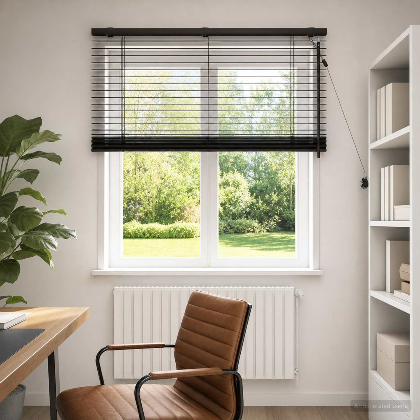 vidaXL Βενετσιάνικη Σκίαση Σκούρο Καφέ 115 x 130 εκ 35 mm