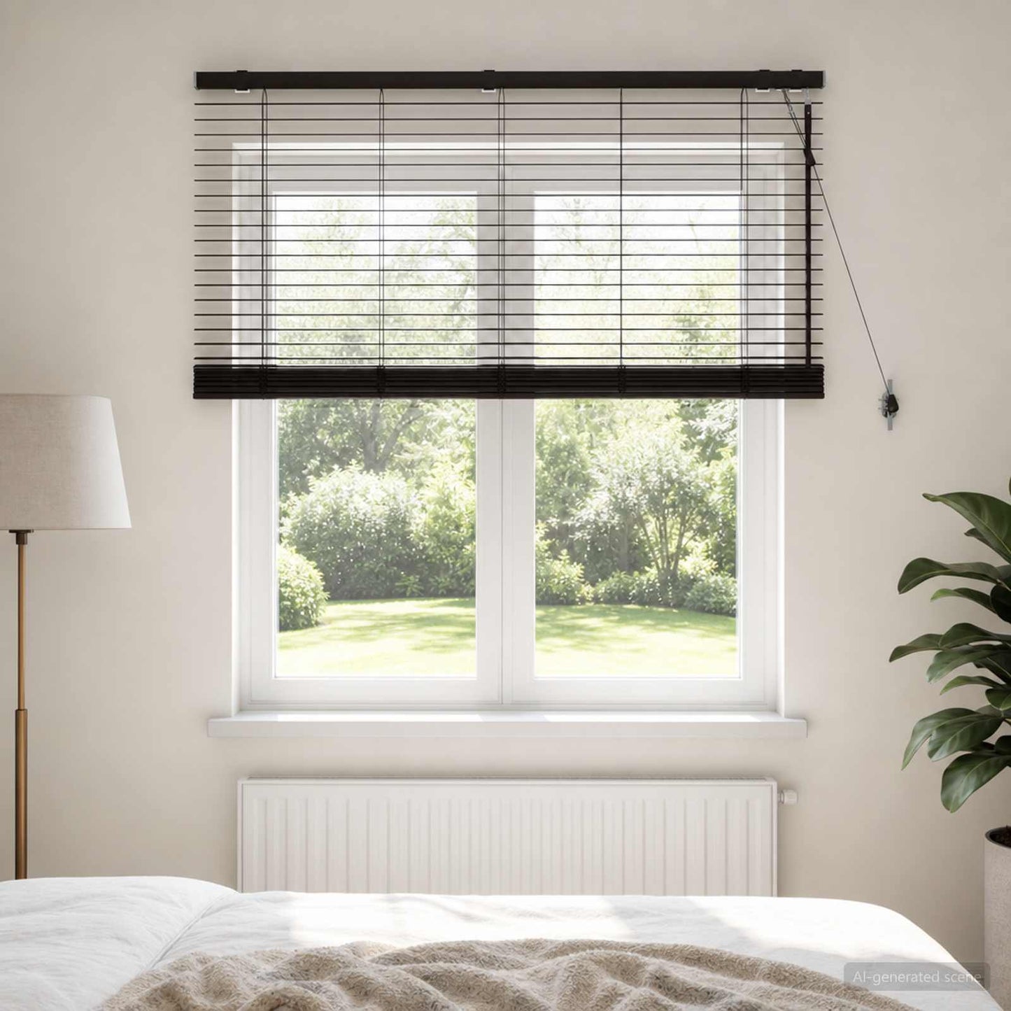 vidaXL Βενετσιάνικη Σκίαση Σκούρο Καφέ 125 x 130 εκ 35 mm