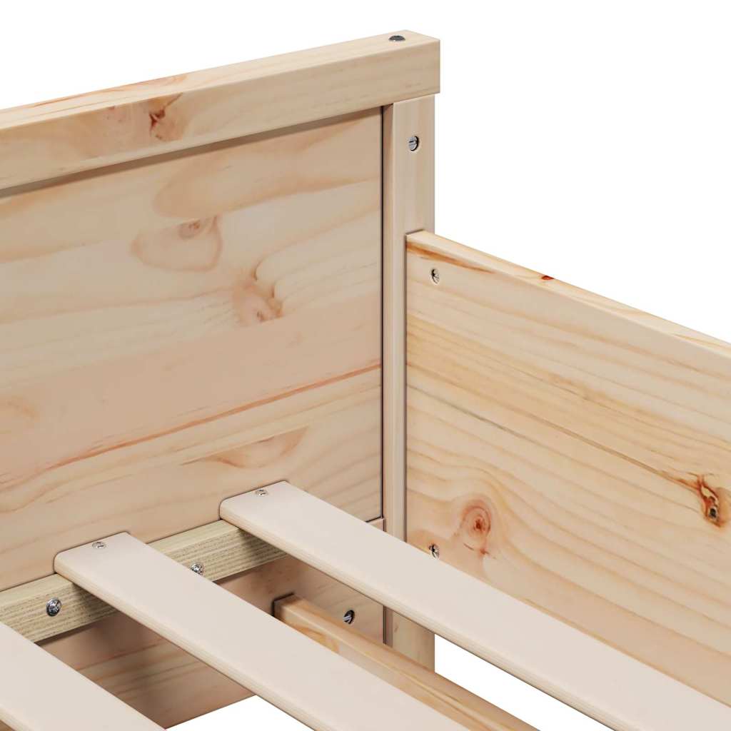 vidaXL Σκελετός Κρεβατιού Καφέ 80 x 200 cm Στερεά ξυλεία πεύκου