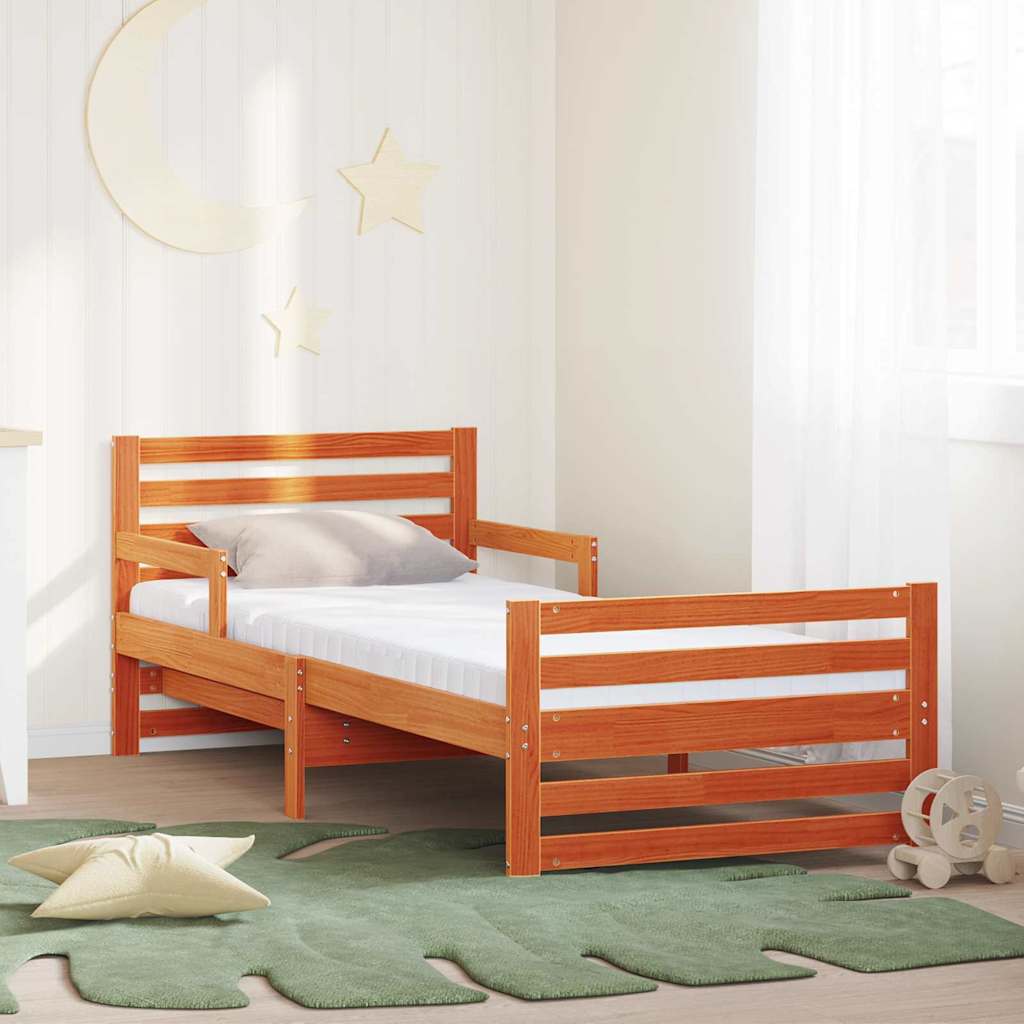 vidaXL Σκελετός Κρεβατιού Καφέ 80 x 200 cm Στερεά ξυλεία πεύκου