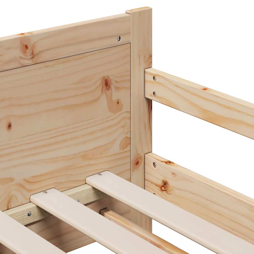 vidaXL Σκελετός Κρεβατιού Καφέ 80 x 200 cm Στερεά ξυλεία πεύκου