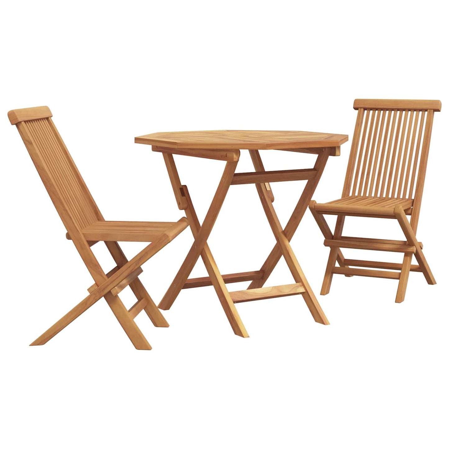 vidaXL Σέτ φαγητού για κήπο 3 pcs Καφέ Μασίφ ξύλο teak