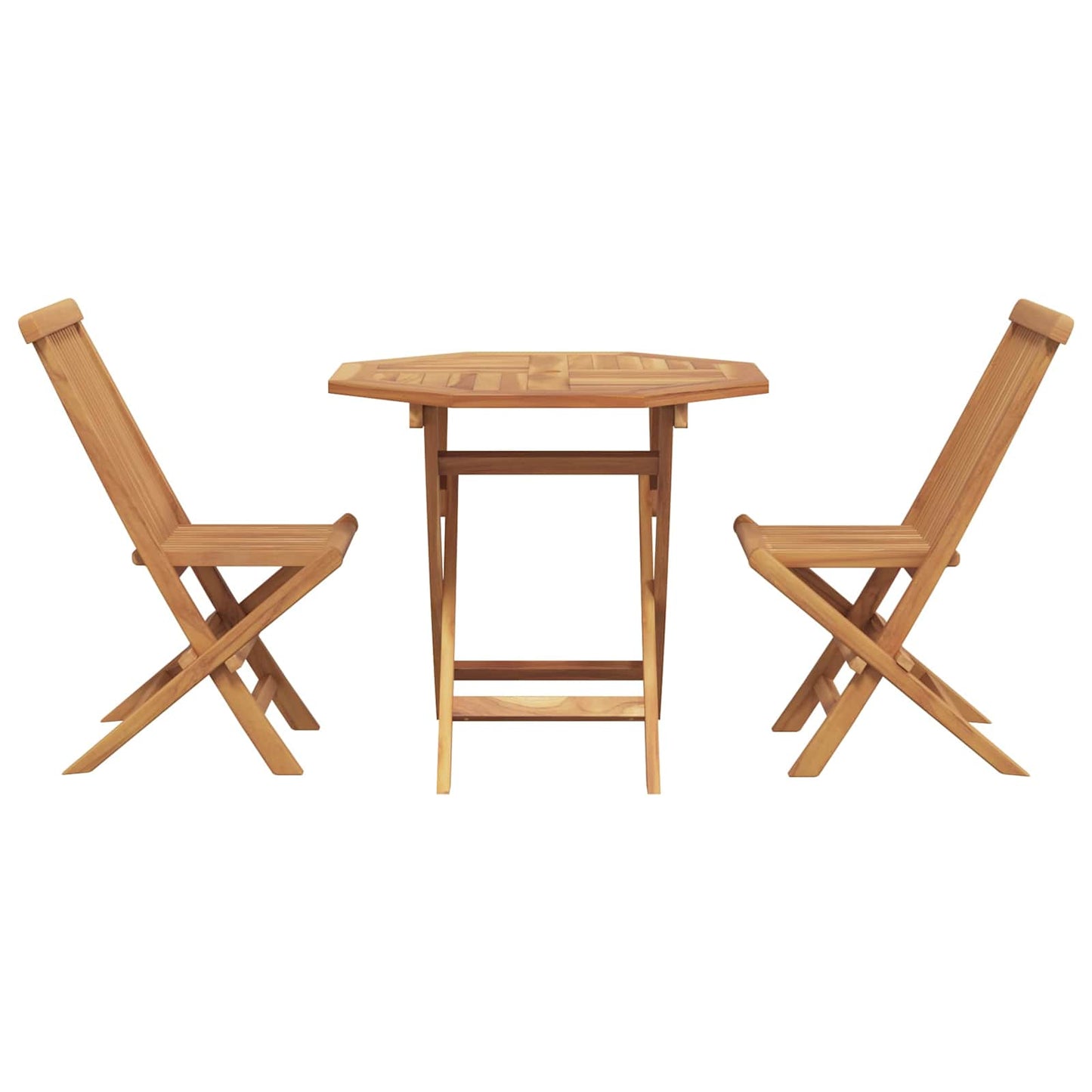 vidaXL Σέτ φαγητού για κήπο 3 pcs Καφέ Μασίφ ξύλο teak