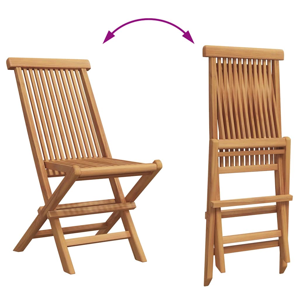 vidaXL Σέτ φαγητού για κήπο 3 pcs Καφέ Μασίφ ξύλο teak