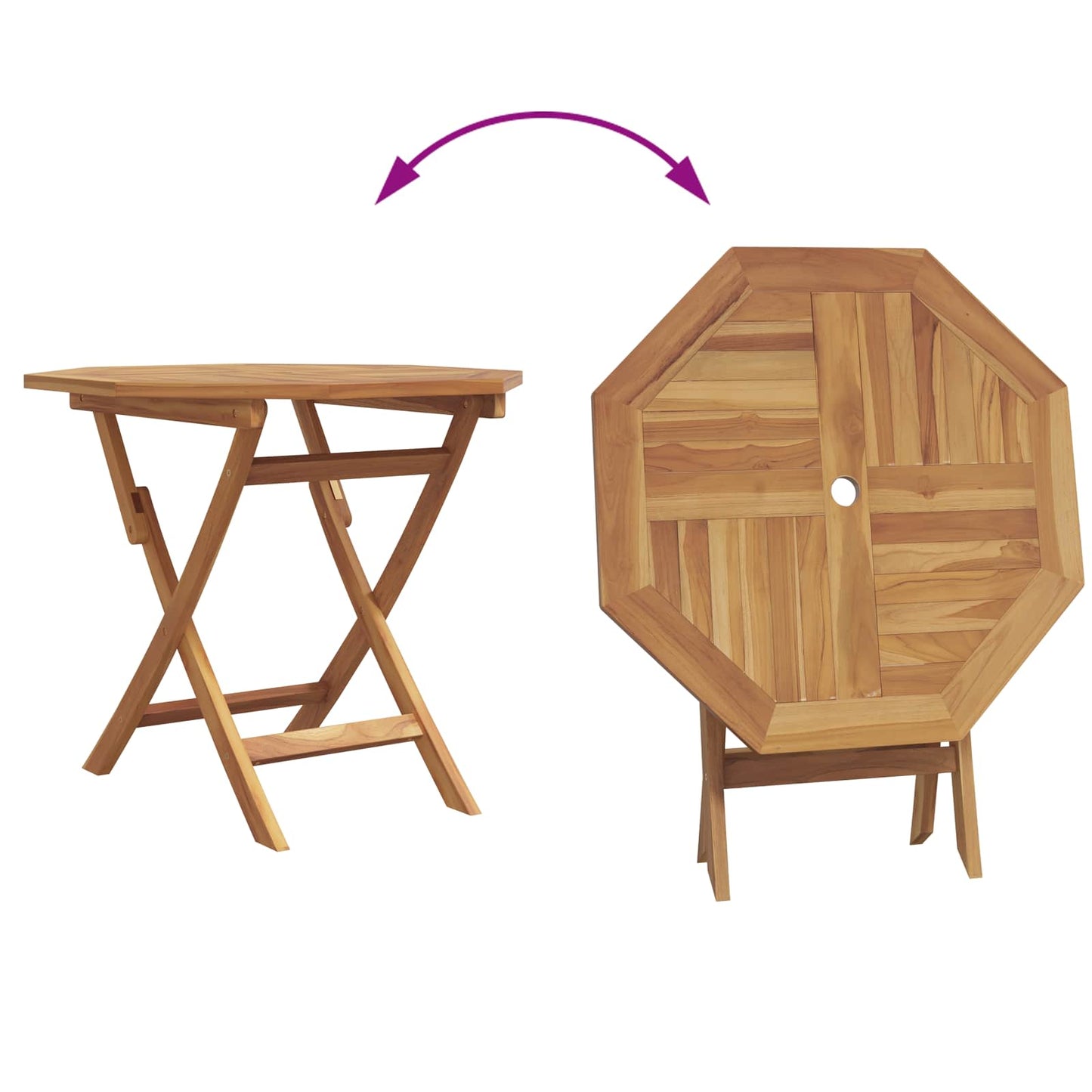 vidaXL Σέτ φαγητού για κήπο 3 pcs Καφέ Μασίφ ξύλο teak
