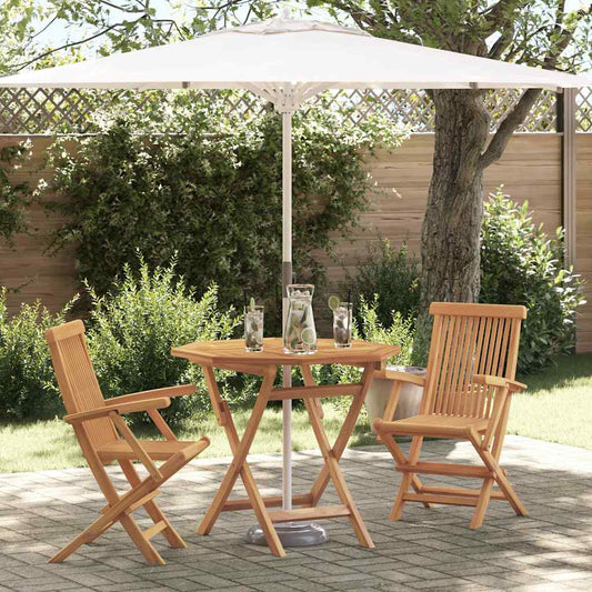 vidaXL Σέτ φαγητού για κήπο 3 pcs Καφέ Μασίφ ξύλο teak